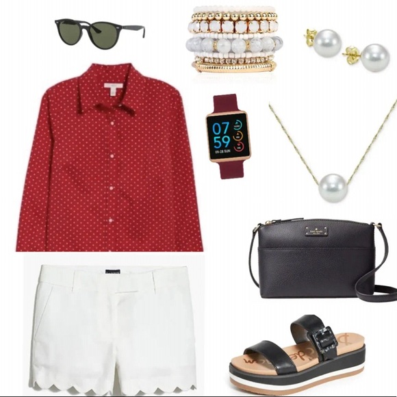 Red Button Down Shirt - Picture 2 of 4